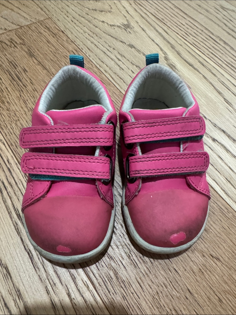 Ten Little Pink Velcro Hook-and-Loop Sneakers
